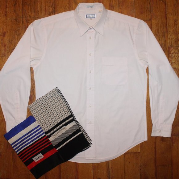 Vintage 80s YSL Shirt + (x2) Silk Scarfs - Picture 1 of 13